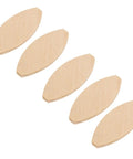 Five beech wood biscuits from Wood Biscuits Set 100 Pieces For Solid Wood Joinery And Strong Joints With Stable Glue Bond In Furniture Making And Cabinetry Sizes 0 10 20 For Precise Pro Grade Projects