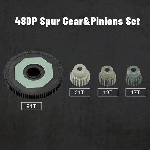 Beefy All Metal 48DP 91T Spur Gear Differential Kit With Slipper And 17T 19T 21T Pinions For 1/10 Arrma Senton 4x4 550