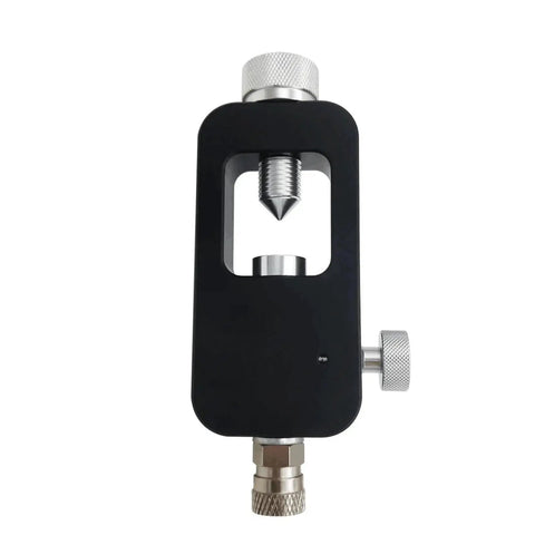 Scuba Yoke K Valve Tank Refill Adapter Adaptor Rated For 300 Bar 4500 Psi Up To 6000 Psi With Hose, top view of adapter component.
