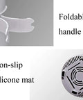 Close-up of Sharp Two In One Electric Cooling Cup And Slim Desktop Beverage Chiller showing foldable handle and non-slip silicone mat.