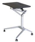 Rolling Height Adjustable Standing Desk With Fast Pneumatic Gas Lift, Zero Grind Sit To Stand Laptop Console, Flexible Mobile Workspace Cart, compact design with wheels