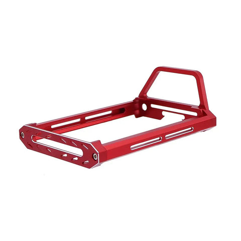 Red angle view of Beefy Aluminum Transmitter Protector Frame And Hand Wheel Base Upgrade Kit For Flysky Noble NB4 Remote Control Tough Sleek Metal Upgrade Parts Easy Install Style 11