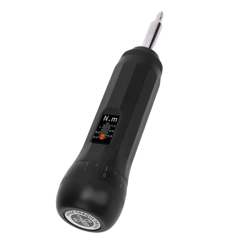 Jiawu Preset Torque Wrench 0.2-1.2Nm Precision Torsion Tool with S2 Bit, black, for accurate fastening in delicate electronics.