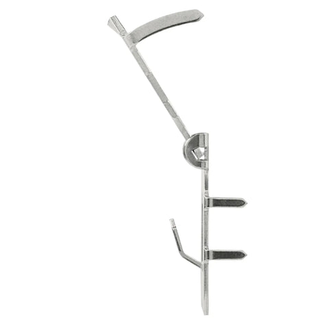 Side view of Claw 65 Lb Drywall Picture Hangers With Spot Markers No Studs Needed 3 Pack Heavy Duty Hangers For Mirrors And Large Art Room And Office Decor With Secure Mounting And Easy Setup showing steel claws and hooks.