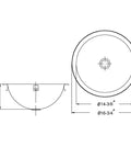 Technical diagram of the Opus 16 Inch Undermount Stainless Steel Bathroom Sink With Overflow Drain Assembly, showing dimensions.