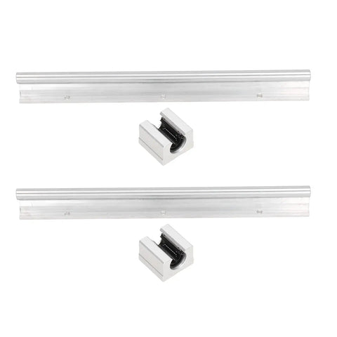 Two Piece 300mm CNC Linear Rail Guide With SBR Slide Block Set For Heavy Duty Stable Motion Shaft Guideway Easy Install With Five Mounting Holes For CNC Parts And Router Setup, rails and blocks
