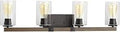 Barnes Mill One Light Seeded Glass Bronze Farmhouse Pendant For Bath Vanity Fixture with clear seeded glass and bronze finish
