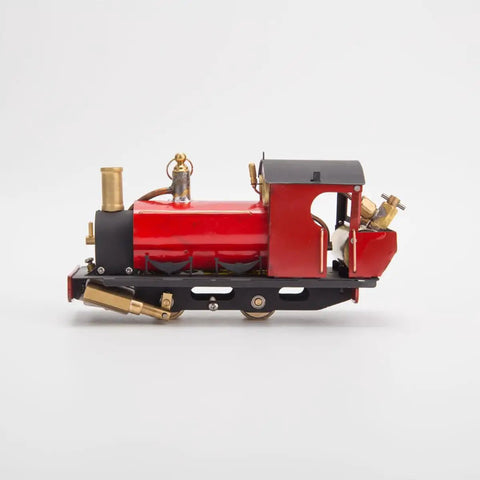 Side view of 1/50 HO Live Steam Locomotive Model With Oscillating Steam Engine Kit For Adults Fun Hands On Train Model Kit Without Track Real Steam Power Science Toy Gift