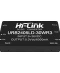 Solid 30 Watt Isolated Power Supply Module delivering a steady 5 Volt 6 Amp feed, featuring URB2405LD-30WR3 model.