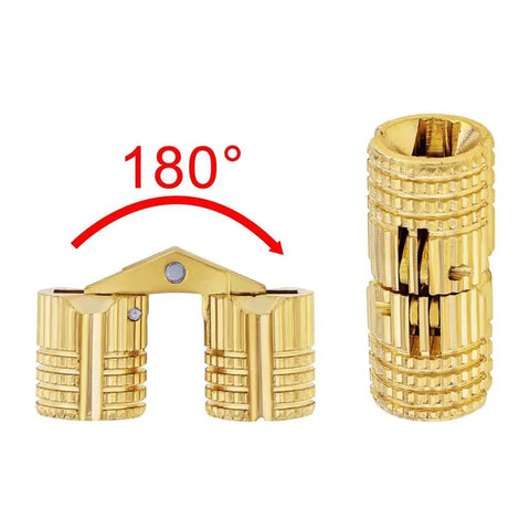 Hidden Brass Hinges 8 Pack 10mm Concealed Hinges With 180 Degree Opening for jewelry box and craft projects, smooth roller design