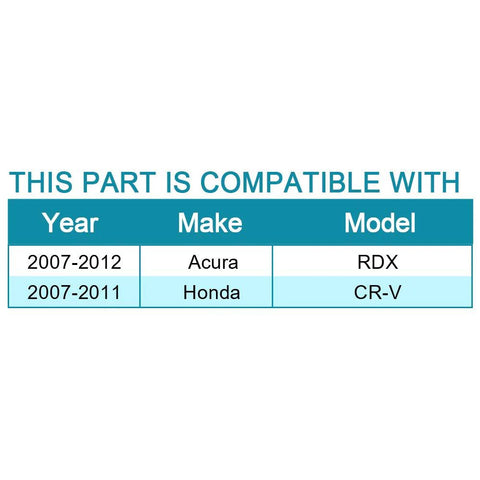 Compatibility chart for Rear Wheel Hub Bearing Assembly 5 Lug With ABS AWD Budget Friendly Replacement showcasing Acura RDX and Honda CR-V models.