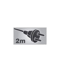 2m power cord with two-pin plug, part of Heavy Duty Professional Grade Stainless Steel Adjustable Height Power Socket Bar.