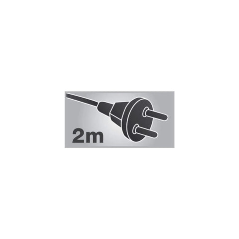 2m power cord with two-pin plug, part of Heavy Duty Professional Grade Stainless Steel Adjustable Height Power Socket Bar.