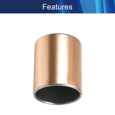 Heavy Duty Oilless Sleeve Bearing 30Mm ID X 34Mm OD X 40Mm Length Plain Bushing showing bronze core and smooth finish.
