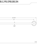 Diagram of Restoration 3-Piece Towel Bar Set In Polished Brass With Towel Bar, Towel Ring, And Toilet Paper Holder For Traditional Bathroom Hardware