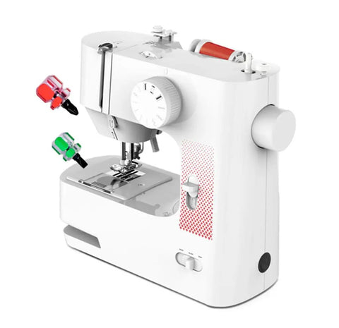 Mini Stubby Screwdriver Set With Magnetic Tips For Tight Spaces shown next to a sewing machine, highlighting use in small home repairs.