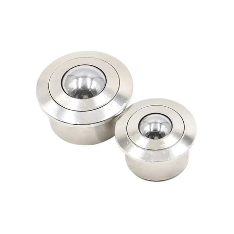 20 Pack Of Heavy Duty Nylon Ball Transfer Units With Embedded Roller Bearings For Seamless Multi Directional Motion On Conveyors And Workbenches Rolls Like Butter Under Tough Shop Loads - two different sized units