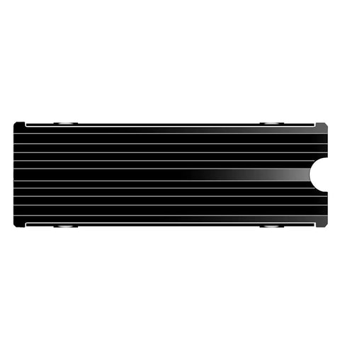 Double Sided M.2 NVMe Heatsink for 2280 SSDs Aluminum Cooler With Thermal Silicone Pad Fits PS5 and Desktop PC PCIe NVMe M.2 Drive Cooling Solution for Snappy Load Times Black, black finned aluminum