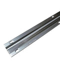 Galvanized Steel V Track For Sliding Gates 6 Ft Long Built To Last Rustproof Outdoor Gate Track With Rugged Weatherproof Build USA Made For Residential And Commercial Use Heavy Duty Gate Hardware, angled V-track rail with mounting holes