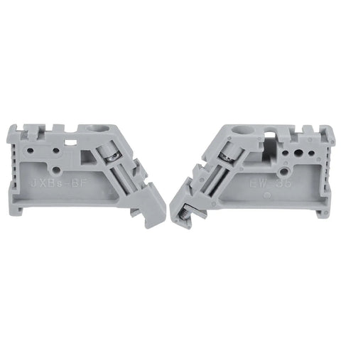 DIN Rail Mount Terminal Blocks End Stopper Screw Type Clamp Grey EW35 Pack Of 20 Heavy Duty Terminal Blocks side view