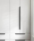 Aluminum Alloy Concealed Cabinet Door Pulls 1200mm Two Piece Black Wardrobe Kitchen Handles With Finger Edge on white cabinets