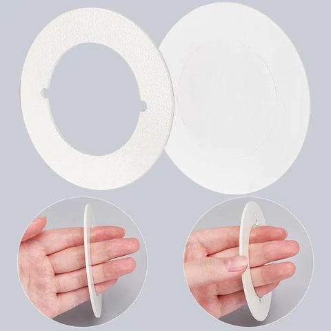 Two Pack Round Door Knob Plates Filler And Repair Backplate Set, White Matte Finish, Flat 90x1.5mm and Hollow 90x2.5mm design