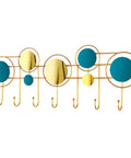 Heavy Duty Wall Mounted Coat Rack With Seven Rustproof Iron Hooks Modern Light Luxury Hardware Entryway And Bathroom Storage Solution That Handles The Daily Grind In Style in gold and teal design.