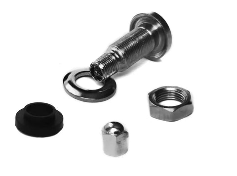 TR416S 1 Inch Outer Mount Metal Clamp In Valve Stem Four Pack With High Temperature Core Fits 0.453 and 0.625 Inch Rim Holes