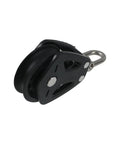 Nylon Marine Pulley Beefy Yet Lightweight With Stainless Steel Hardware For Ropes Up To 11mm 1650 Lb Load Capacity Ideal For Yacht And Sailboat Pulleys, black side view