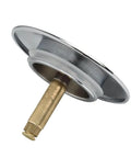Bath Basin Waste Stopper 70mm Diameter, Adjustable Pop-Up Drain-Plug with a shiny chrome finish and brass drainage connector.