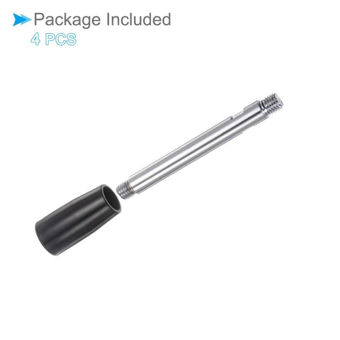 Revolving Crank Clamping Handle With M12 Male Thread 160mm Long Arm Handwheel Black Chrome Plated For Lathe Machinery 4 Piece Set