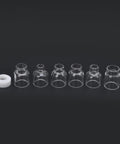 Glass nozzles and silicone ring from All In One 17Pcs TIG Torch Consumables Kit With Glass Nozzles Gun Tails Tungsten Clamps Silicone Ring Guide Pieces