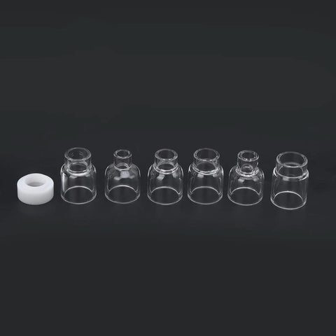 Premium glass nozzle cups for Top Tier Welding Torch Accessories Kit For Wp 17 18 And 27 models, ideal for TIG welding.