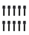 Kickass M14x1.25 Lug Bolts For BMW And Mini Whips Featuring Conical Seat 45Mm Shank 17Mm Hex Black Dacromet Finish 10Pc Set