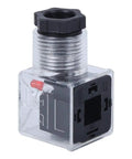Five Pack Transparent Hydraulic Solenoid Coil Plugs With Light Indicator DC24V Universal Solenoid Coil Connector Socket