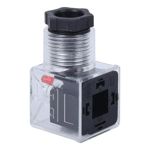 Five Pack Transparent Hydraulic Solenoid Coil Plugs With Light Indicator DC24V Universal Solenoid Coil Connector Socket