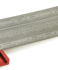 Six Inch Precision Marking T Rule A No Fuss Handy Tool That Feels Like A Quick Setup Versatile Alternative To A Traditional Square With Micro Fine Marking Holes And Instant Scale Alignment For Woodworking Projects. 6-inch metal T-rule with red handle and adjustment knobs for woodworking