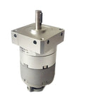 Top Tier Vane Style Rotary Actuator Cylinder Featuring Heavy Duty 90 To 180 Degree Rotation Built Tough For Auto Shops, silver and gray design.