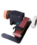 Mini Desktop Belt Sander And Electric Knife Sharpener For Kitchen Household Use Compact Polishing Tool showcasing high speed belt and motor.