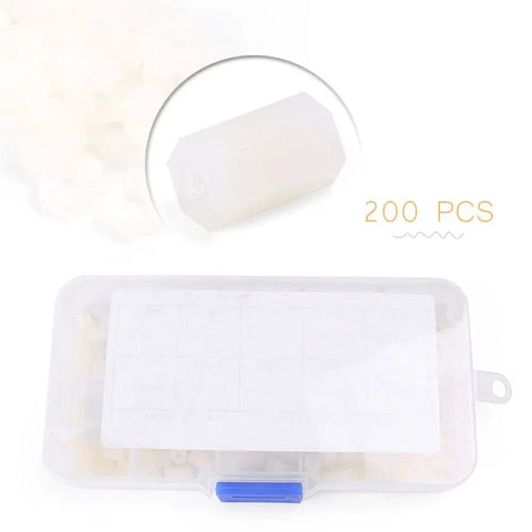200Pcs M2.5 White Nylon Hex Head Standoff Bolts Kit With Female-Female And Female-Male Spacers Nut Assortment Durable Waterproof Rust Resistant Easy To Clean Sweet For Electronics And DIY Projects, 200 pcs in storage case