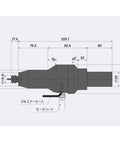 Beefed Up High Performance Electric Spindle For CNC Machinery And Brushless Motor Speed Increasing Tool Holder with detailed dimensions.