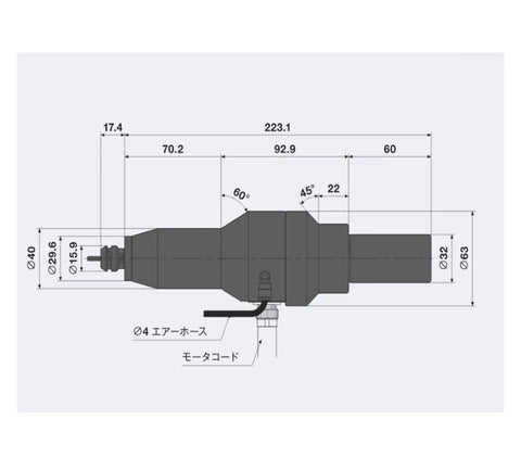Beefed Up High Performance Electric Spindle For CNC Machinery And Brushless Motor Speed Increasing Tool Holder with detailed dimensions.