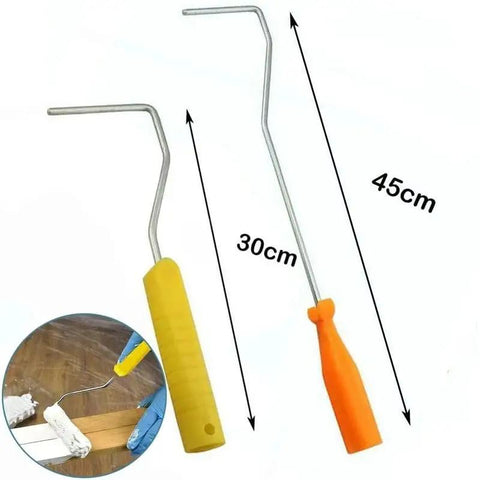 Premium Microfiber Paint Rollers And Frames Kit Featuring Short Pile Nap For Hella Smooth Finish On Semi Flat Walls Plus Angled Corner Brushes for DIY projects.