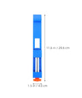 Grab These 2pcs Adjustable Wood Cutting Positioning Clamps For Your Circular Saw Rail, blue clamp shown, 11.6x1.5 inches, used for precise wood cuts.