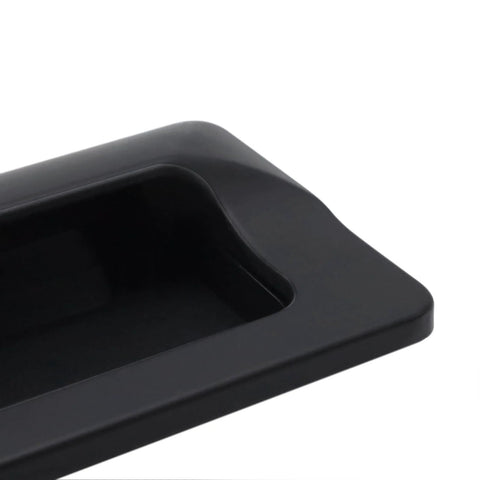Close-up of 2 Pack Concealed Recessed Pull Handles Square Flush Hidden For Doors Drawers Cabinets Zinc Alloy Matte Black 4 X 2 Inch