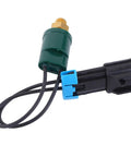 Power Take Off PTO Pressure Switch Sensor for Muncie HS24, green body with black and blue connector, 3/8in thread