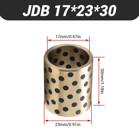 Pro Grade Brass Graphite Sleeve Bearings Featuring Slick Self Lube Design And Zero Friction Glide Perfect For Sliding Machinery Parts And Workshop Upgrades Sized At 17Mm Bore 23Mm OD X 30Mm.