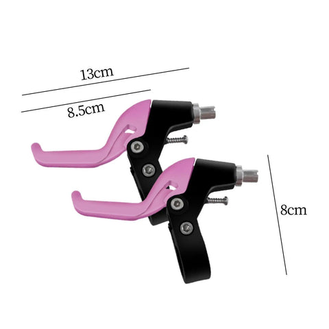 Pink Kids Bike Brake Lever Set for Small Hands Easy Three Finger Pinch Handle Childrens Bicycle Brake Lever 13cm 8cm