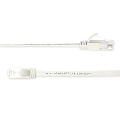 Flat Cat6 Ethernet Cable 100Ft Snagless Patch Cord With Gold Plated Connectors for Router Modem Gaming Computer