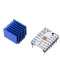 Five Pack Ultra Quiet TMC2208 Stepper Driver Modules For 3D Printers With Heat Sink And Screwdriver Kit close-up of a module and heatsink